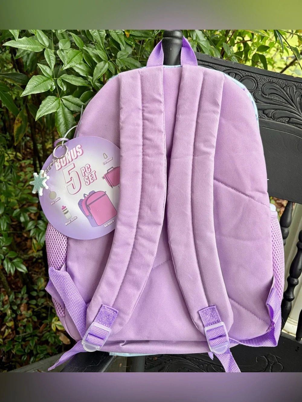 NWT DISNEY FROZEN Kids Backpack - Aqua & Lavender - 5 Piece Set